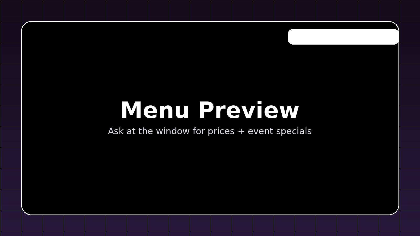 Frost & Flame menu and food