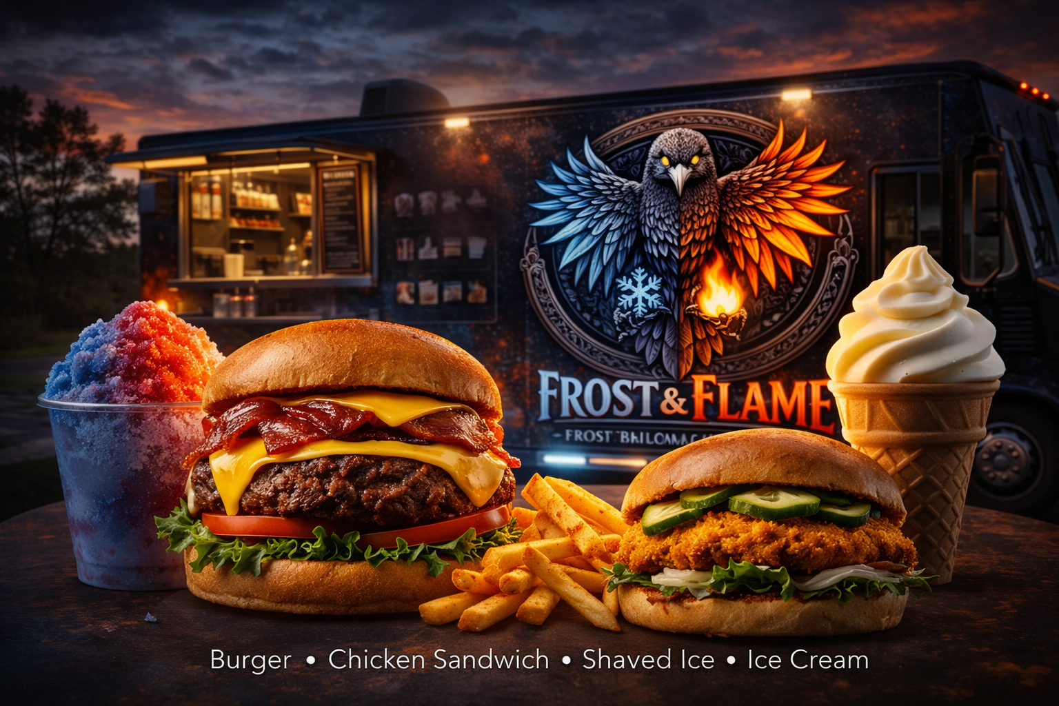 Frost & Flame menu and food